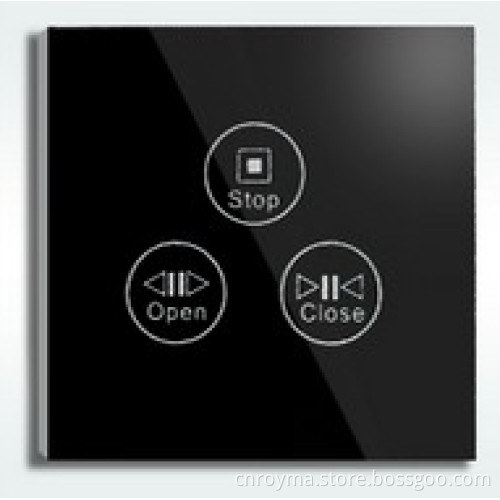 Crystal Tempered Glass Electromotion Curtain Switch With Blue LED Indicator AC110-240V